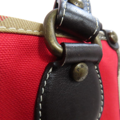 BURBERRY バーバリー ノバチェック ハンドバッグ キャンバス レディース 中古
