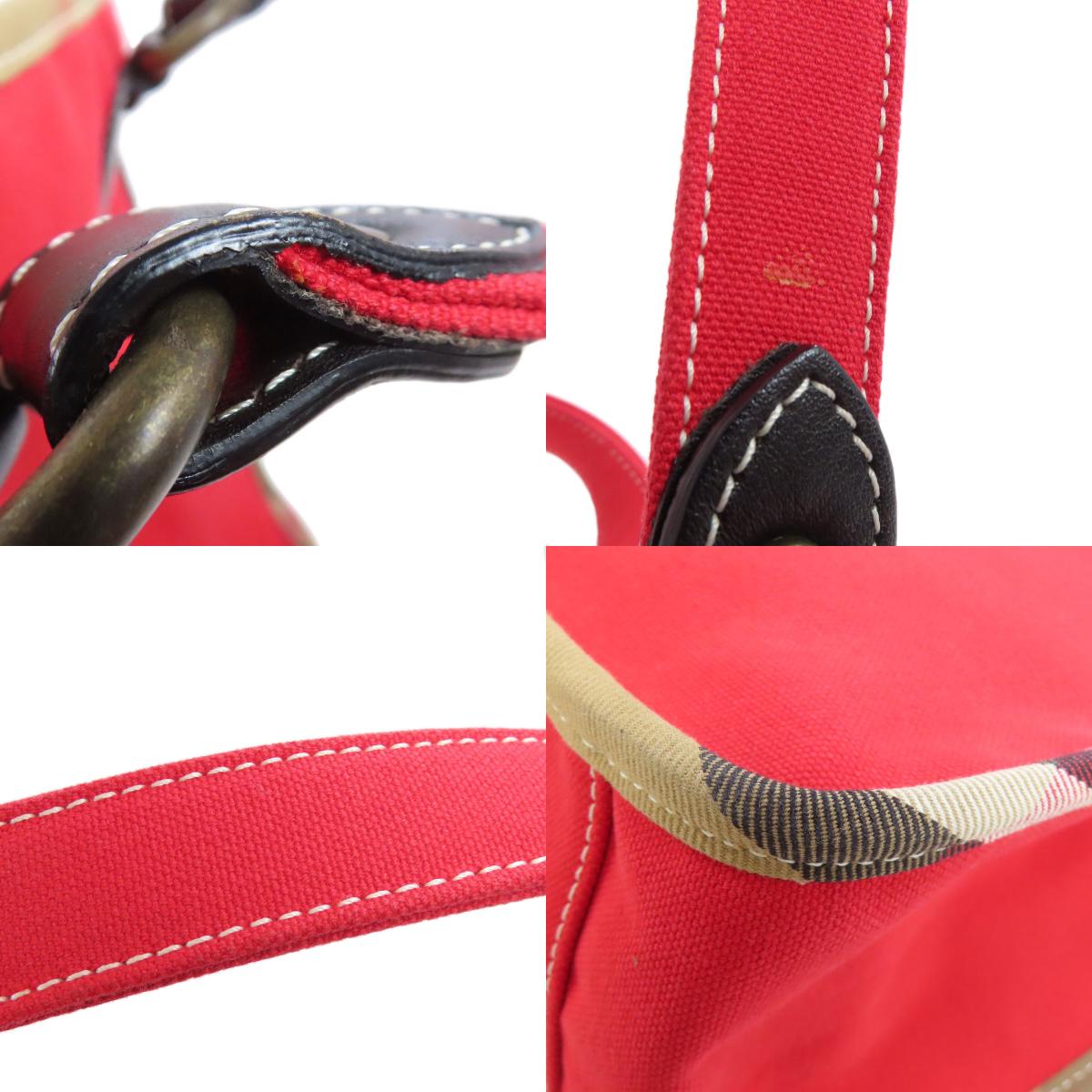 BURBERRY バーバリー ノバチェック ハンドバッグ キャンバス レディース 中古