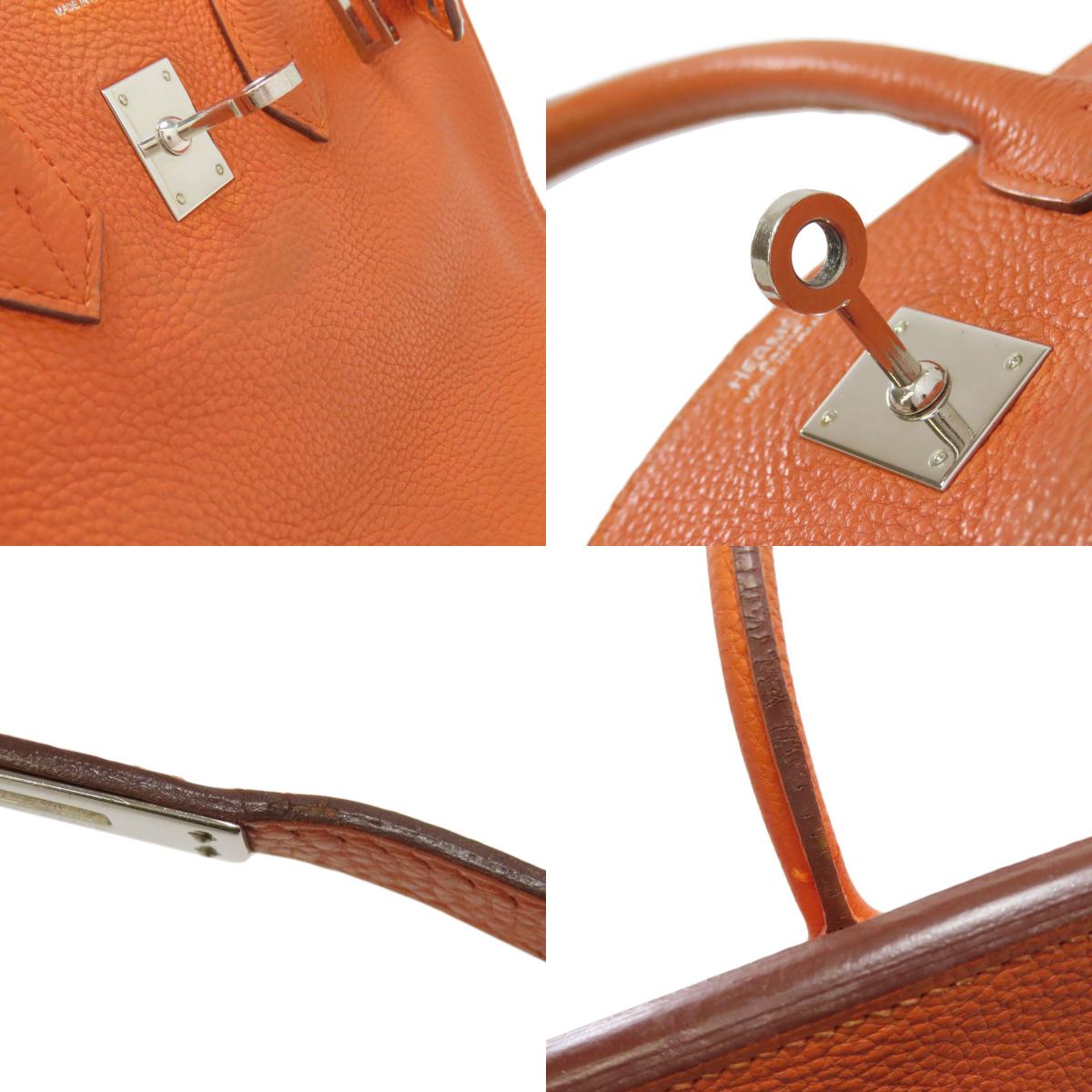 HERMES エルメス バーキン25 シルバー金具 ハンドバッグ トゴ レディース 中古