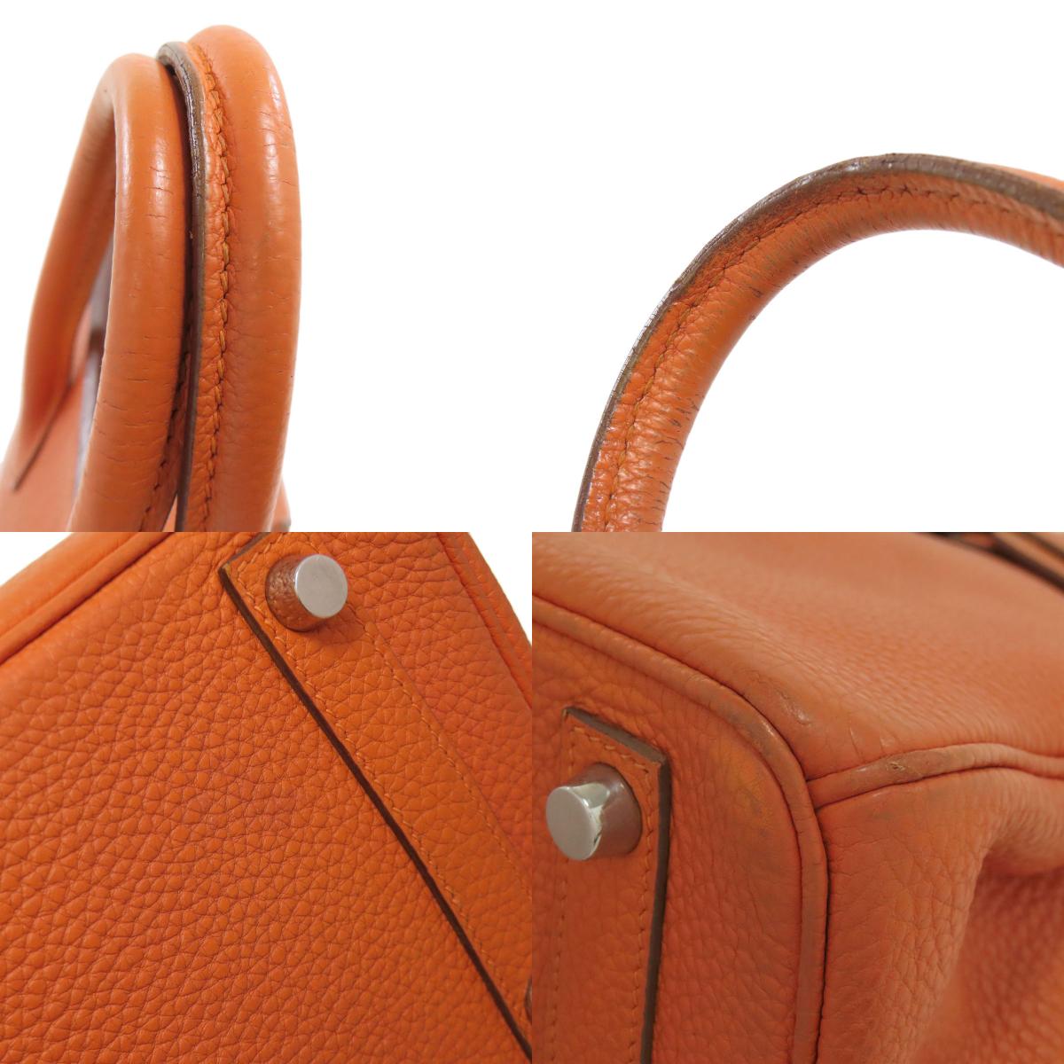HERMES エルメス バーキン25 シルバー金具 ハンドバッグ トゴ レディース 中古