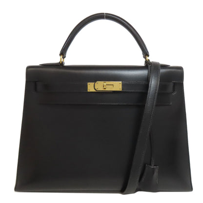 HERMES エルメス ケリー32 外縫い ゴールド金具 ハンドバッグ ボックスカーフ レディース 中古