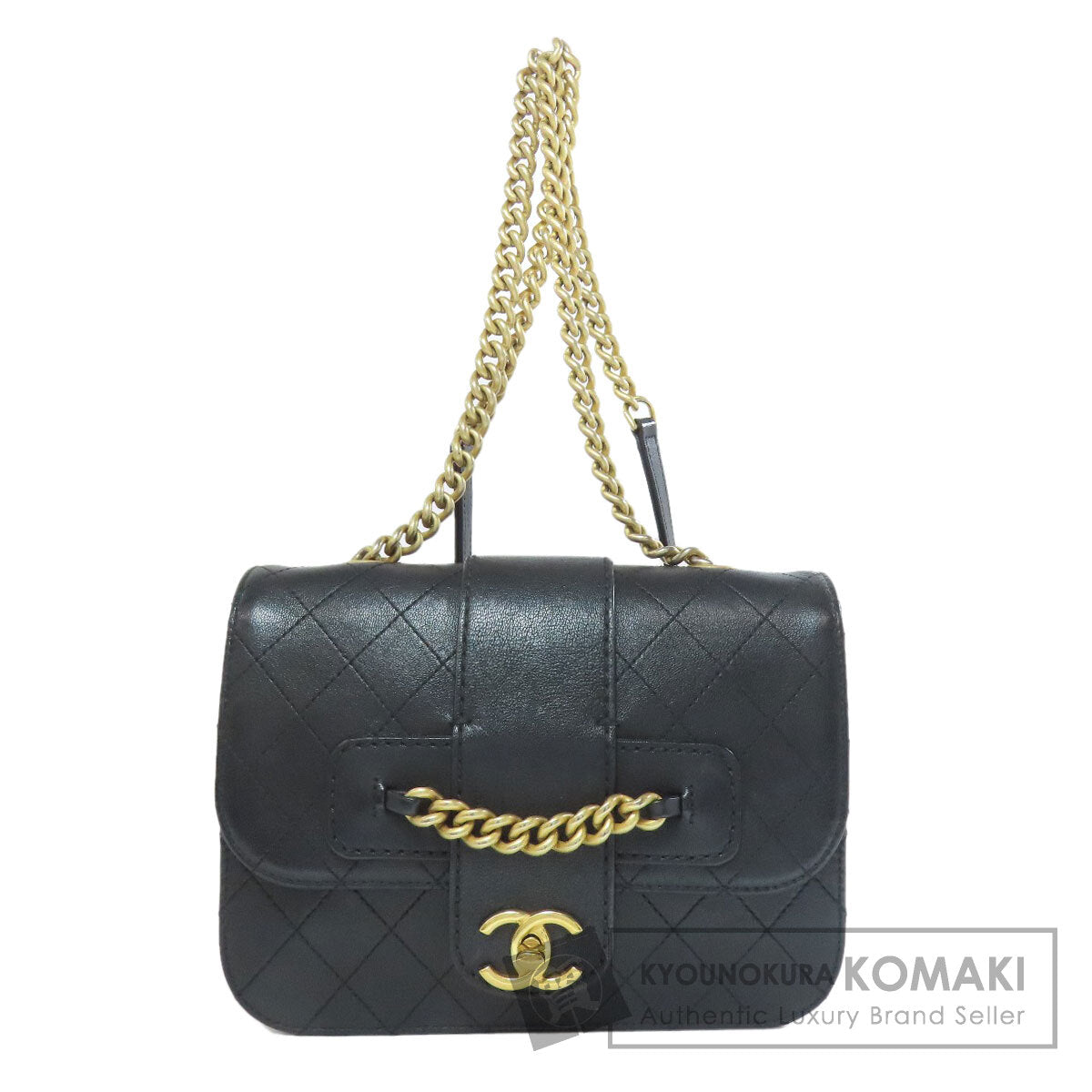 CHANEL シャネル ココマーク チェーンショルダー ゴールド金具 ショルダーバッグ カーフ レディース 中古