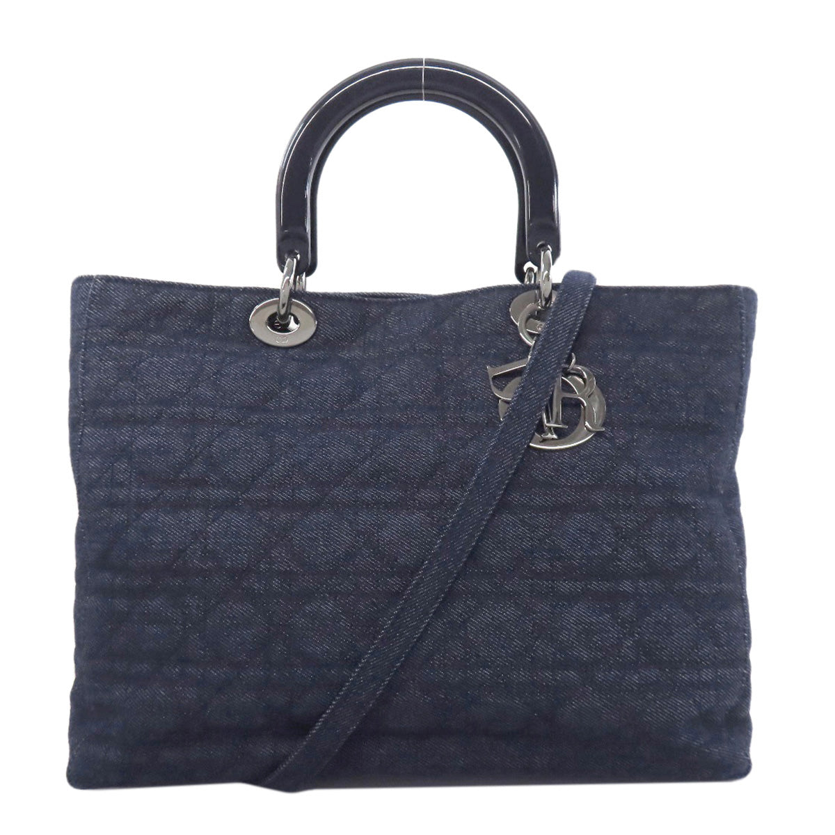 CHRISTIAN DIOR クリスチャンディオール レディディオール カナージュトート 2WAY ハンドバッグ デニム レディース 中古