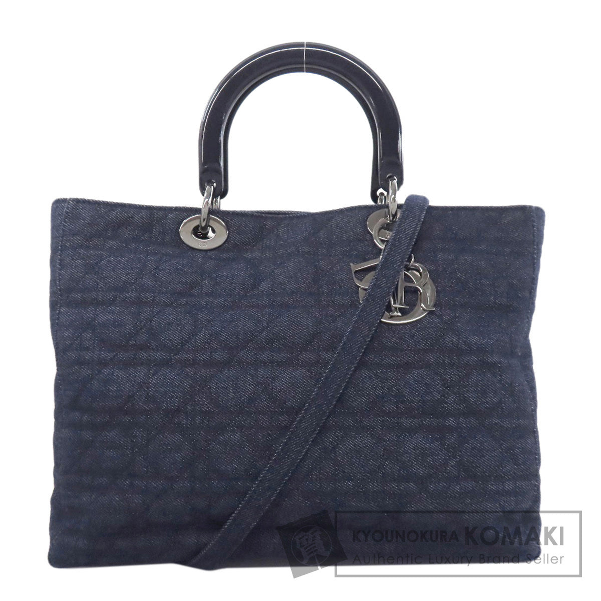 CHRISTIAN DIOR クリスチャンディオール レディディオール カナージュトート 2WAY ハンドバッグ デニム レディース 中古