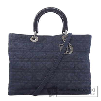CHRISTIAN DIOR クリスチャンディオール レディディオール カナージュトート 2WAY ハンドバッグ デニム レディース 中古
