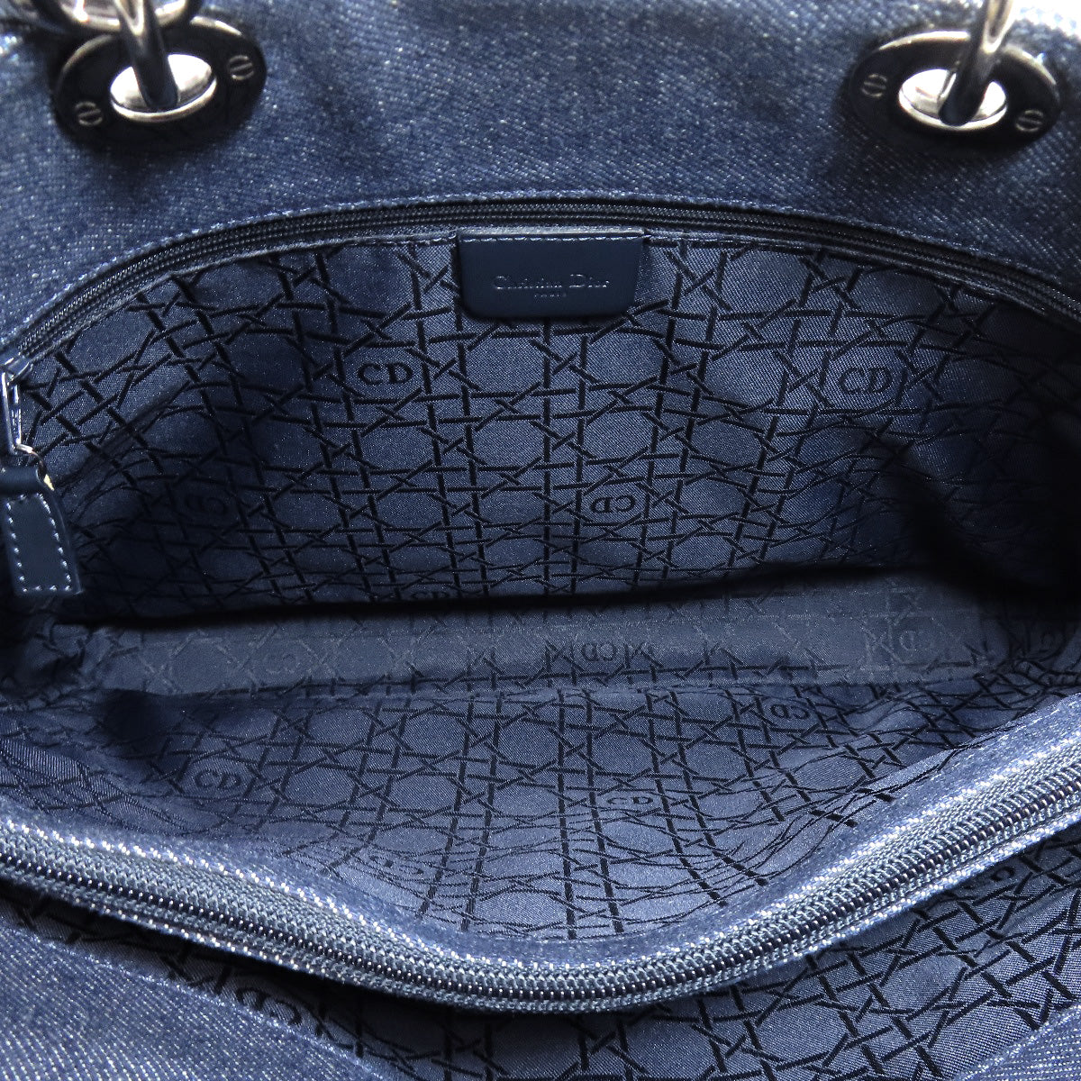 CHRISTIAN DIOR クリスチャンディオール レディディオール カナージュトート 2WAY ハンドバッグ デニム レディース 中古