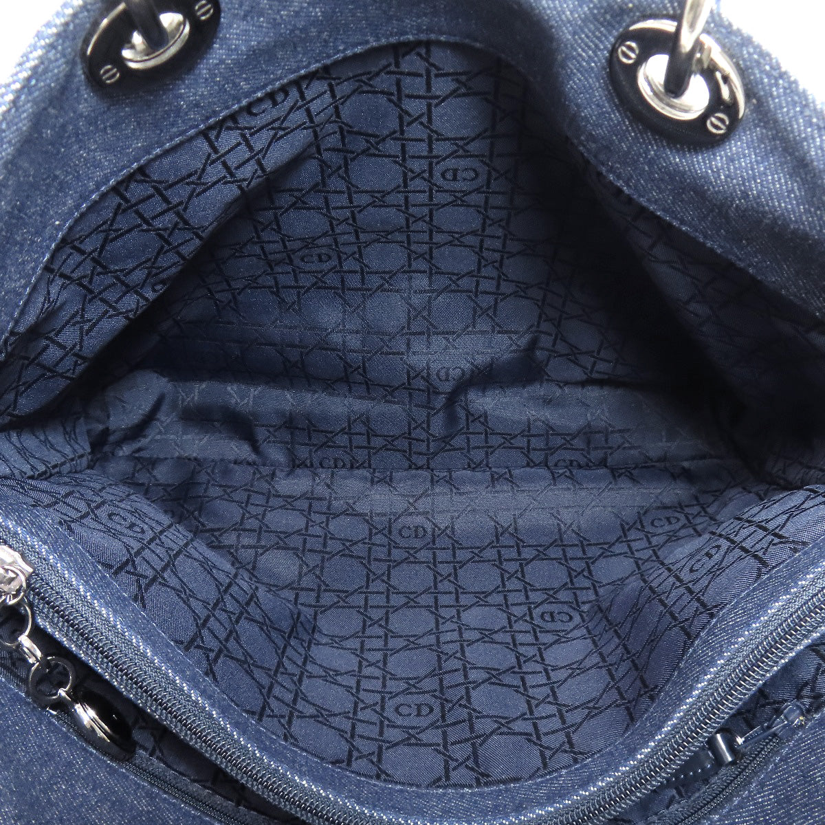 CHRISTIAN DIOR クリスチャンディオール レディディオール カナージュトート 2WAY ハンドバッグ デニム レディース 中古