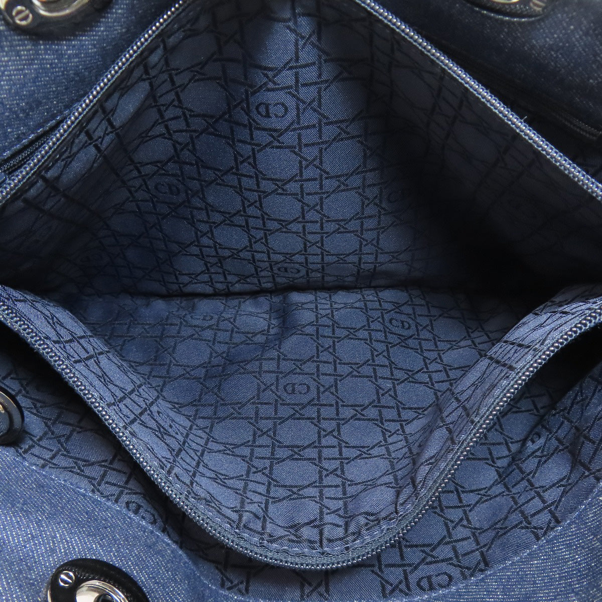 CHRISTIAN DIOR クリスチャンディオール レディディオール カナージュトート 2WAY ハンドバッグ デニム レディース 中古