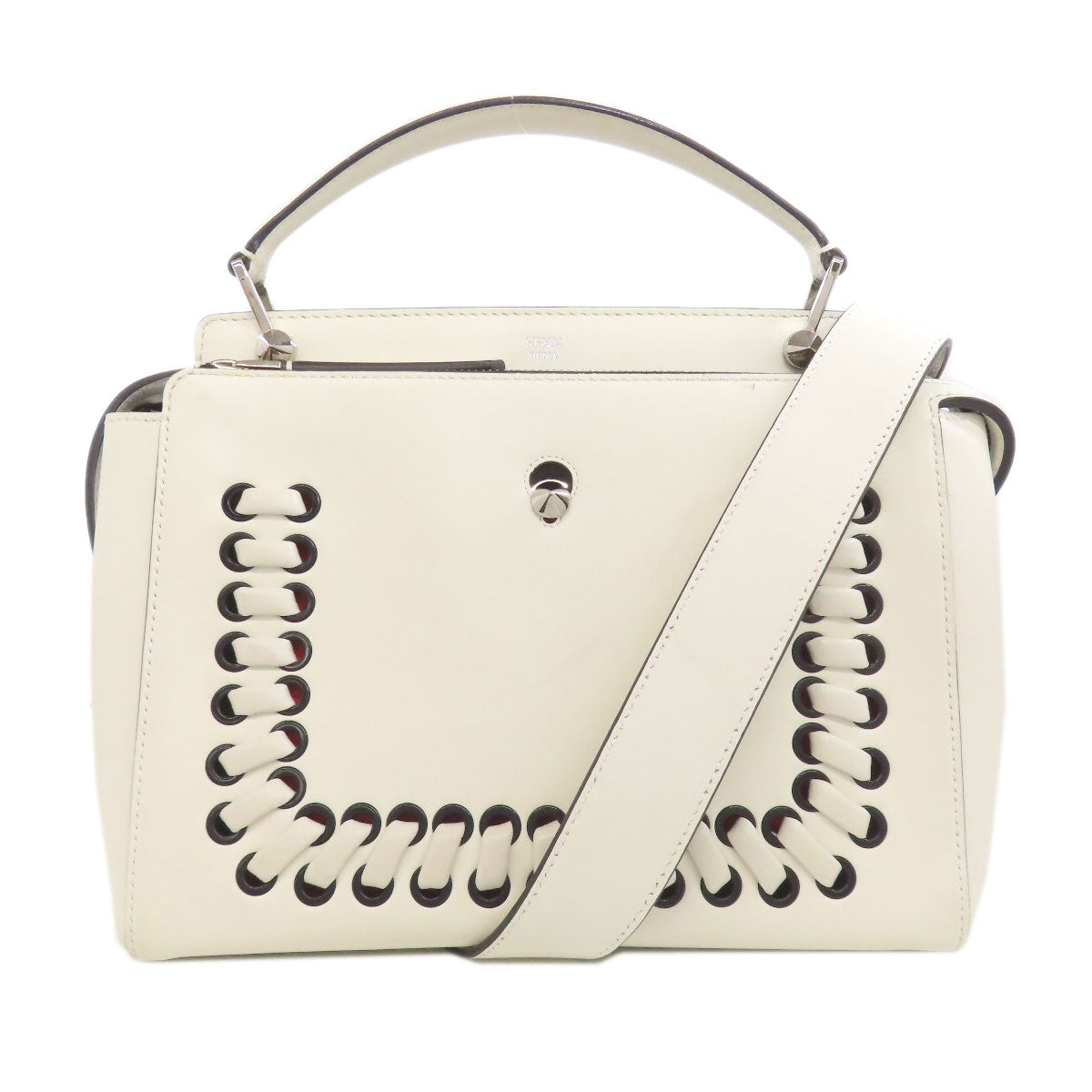 FENDI フェンディ ドットコム 2WAY ハンドバッグ カーフ レディース 中古
