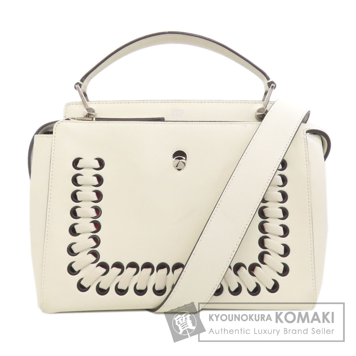 FENDI フェンディ ドットコム 2WAY ハンドバッグ カーフ レディース 中古