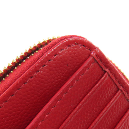 YVES SAINT LAURENT イヴ・サンローラン Vステッチ 二つ折り財布（小銭入れあり） カーフ レディース 中古
