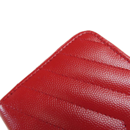YVES SAINT LAURENT イヴ・サンローラン Vステッチ 二つ折り財布（小銭入れあり） カーフ レディース 中古