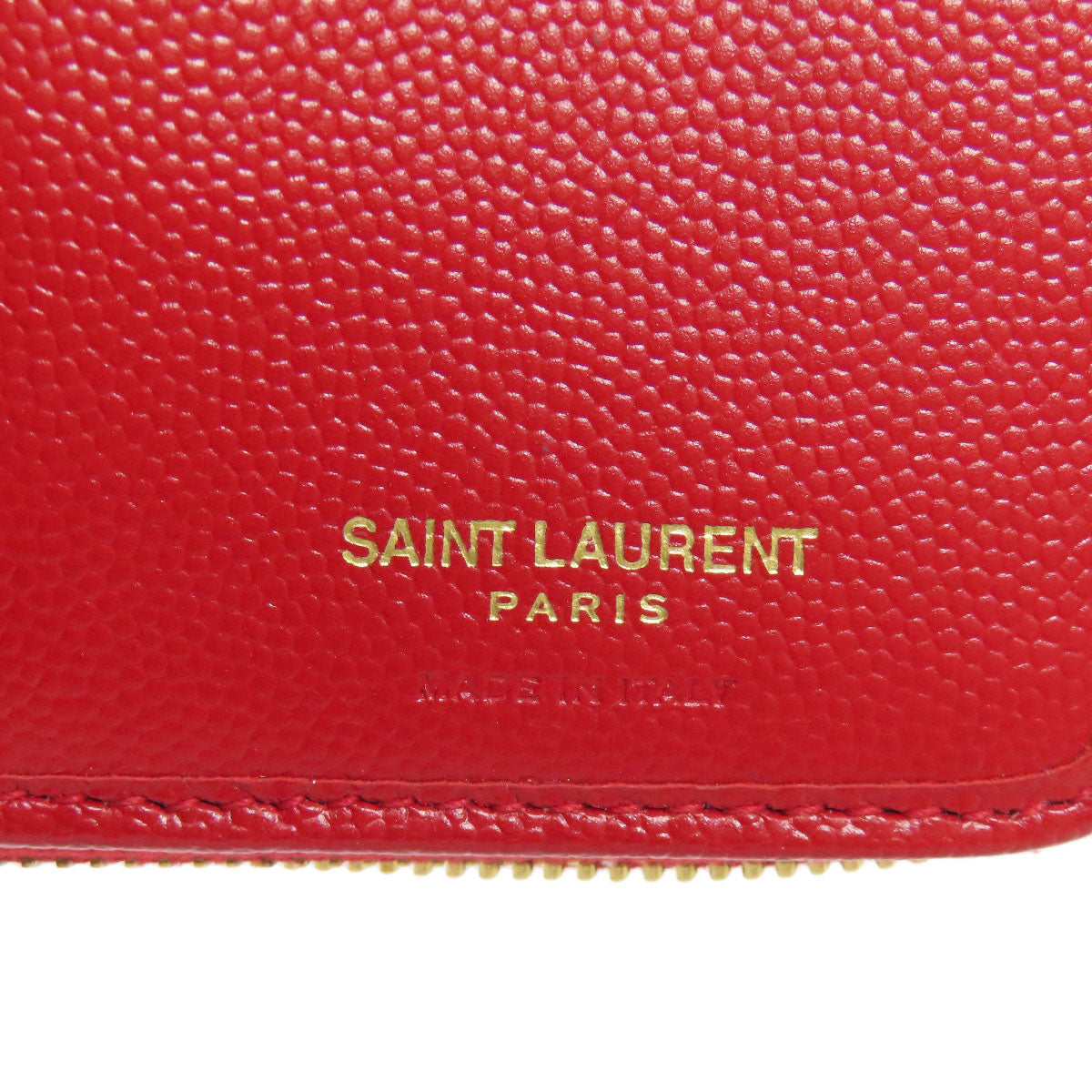 YVES SAINT LAURENT イヴ・サンローラン Vステッチ 二つ折り財布（小銭入れあり） カーフ レディース 中古