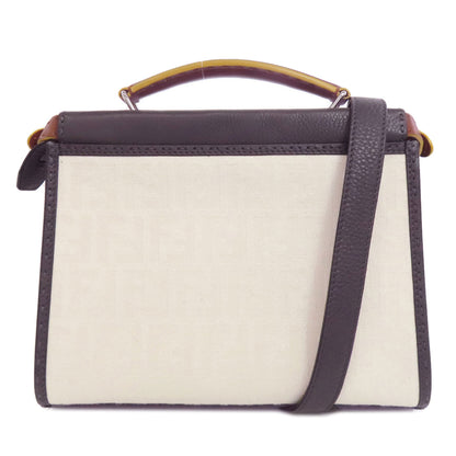 FENDI フェンディ ピーカブー フィット セレリア 2WAY ハンドバッグ キャンバス レディース 中古
