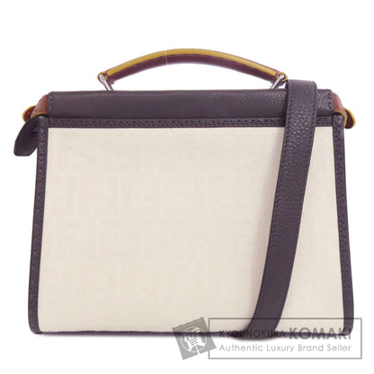 FENDI フェンディ ピーカブー フィット セレリア 2WAY ハンドバッグ キャンバス レディース 中古