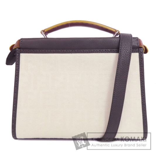 FENDI フェンディ ピーカブー フィット セレリア 2WAY ハンドバッグ キャンバス レディース 中古