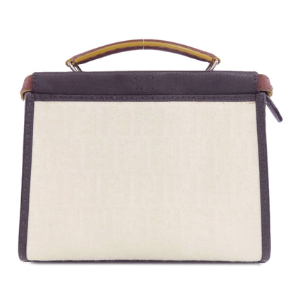 FENDI フェンディ ピーカブー フィット セレリア 2WAY ハンドバッグ キャンバス レディース 中古