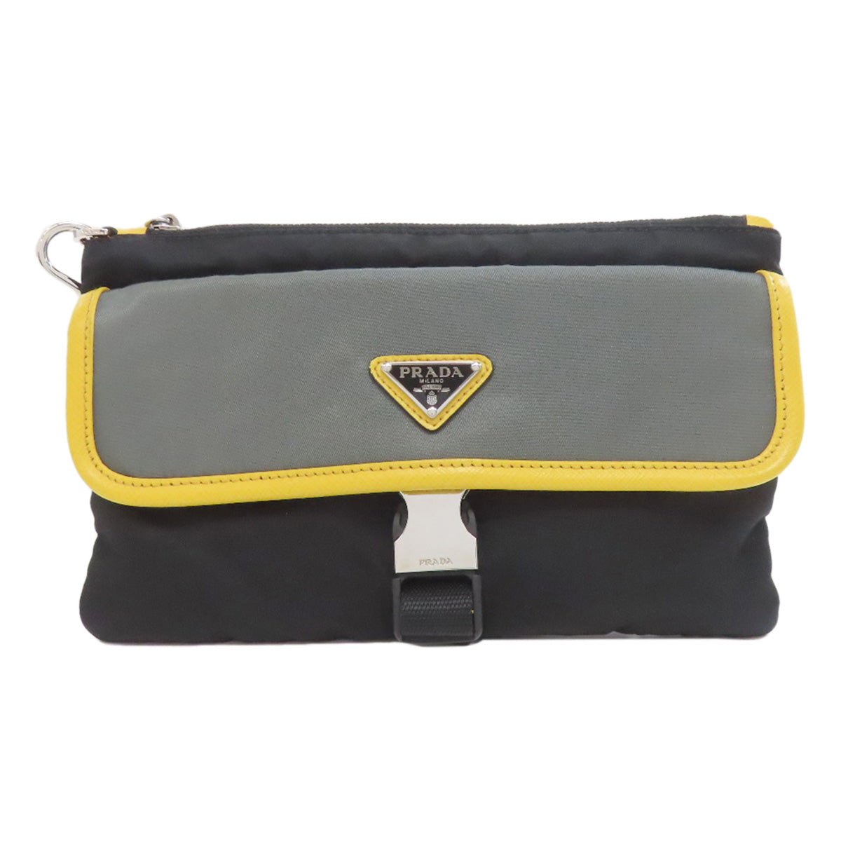 PRADA プラダ 2NH011 ロゴ金具 クラッチバッグ ナイロン レディース 中古