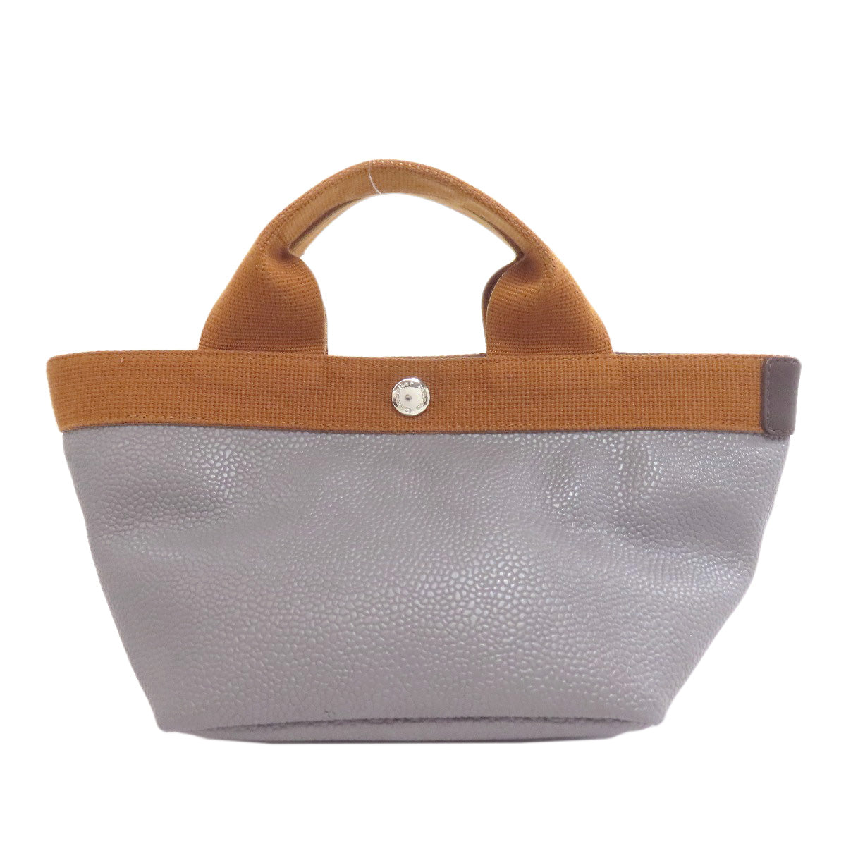 Herve Chapelier エルベ・シャプリエ ミニバッグ 舟形トート ハンドバッグ コットン レディース 中古