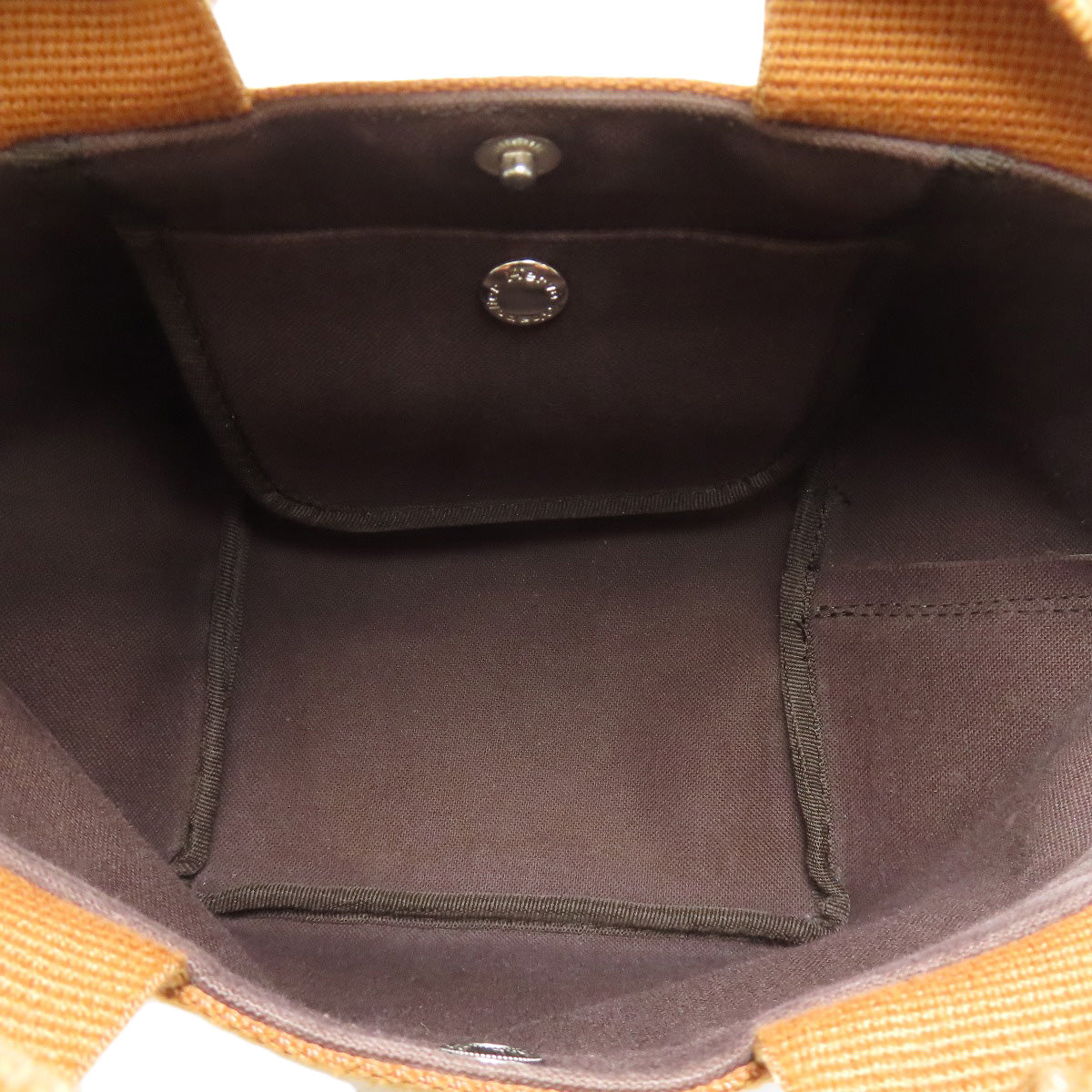 Herve Chapelier エルベ・シャプリエ ミニバッグ 舟形トート ハンドバッグ コットン レディース 中古