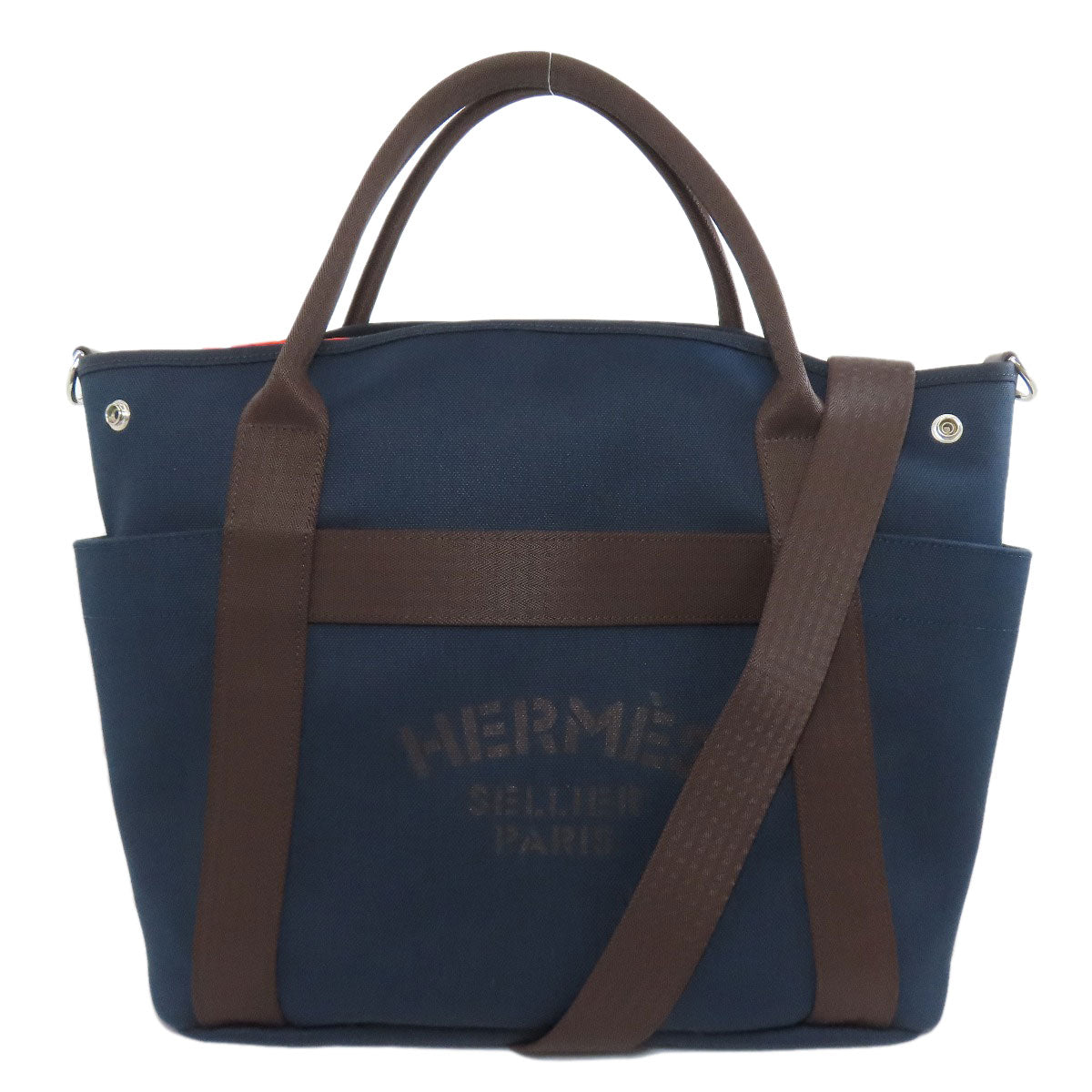 HERMES エルメス サック ド パンサージュグレーム トートバッグ キャンバス レディース 中古