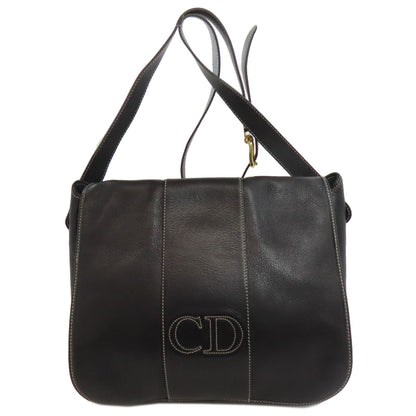 CHRISTIAN DIOR クリスチャンディオール ロゴ ショルダーバッグ レザー レディース 中古