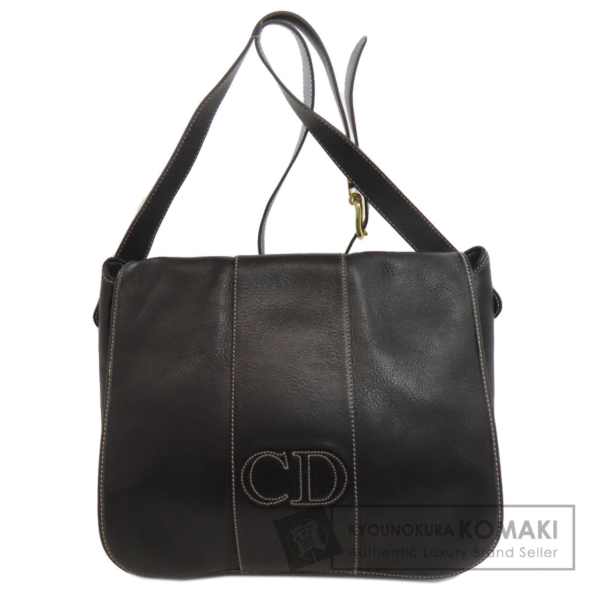 CHRISTIAN DIOR クリスチャンディオール ロゴ ショルダーバッグ レザー レディース 中古