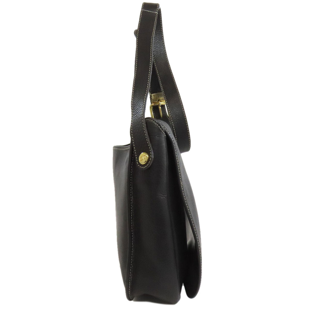 CHRISTIAN DIOR クリスチャンディオール ロゴ ショルダーバッグ レザー レディース 中古