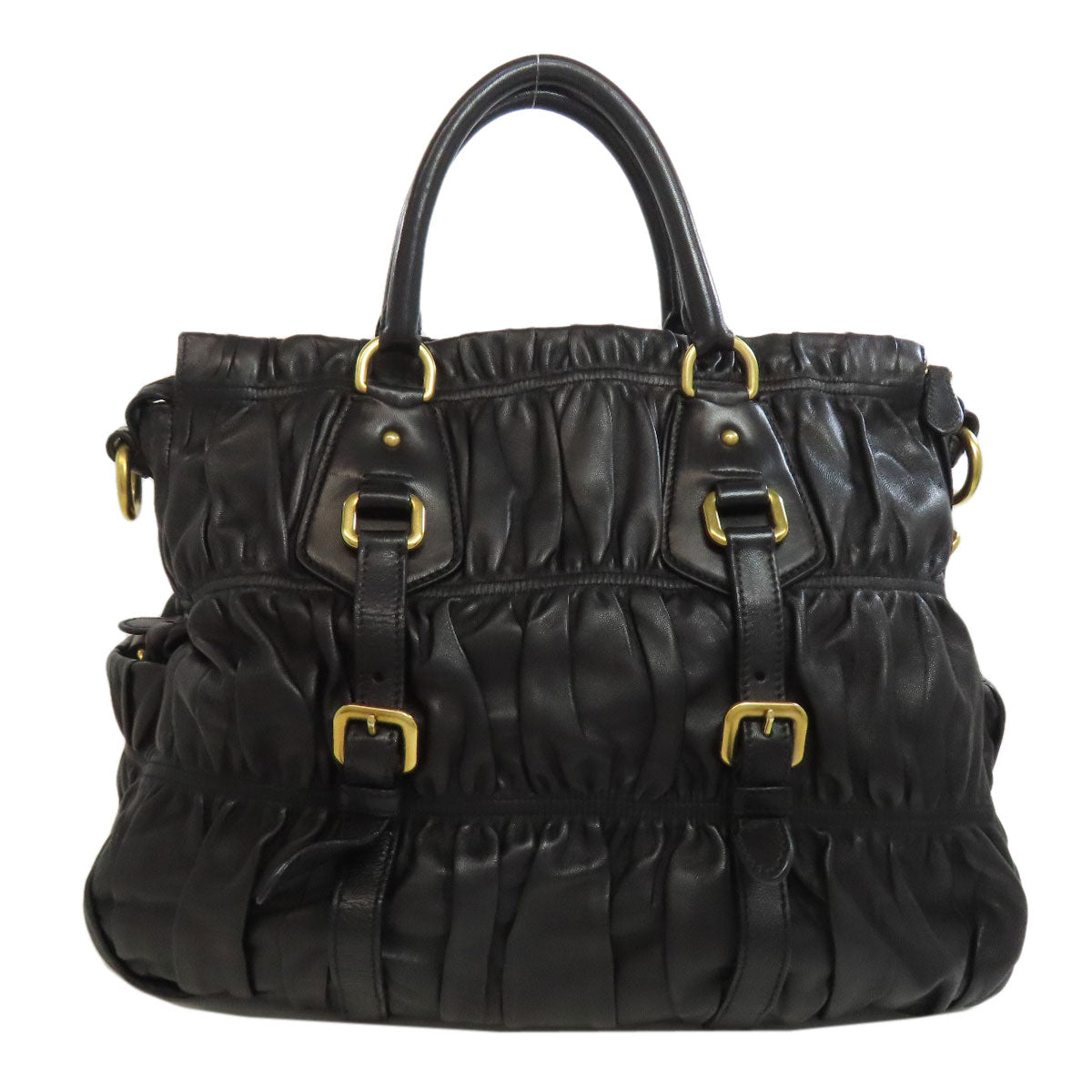 PRADA プラダ 2WAY ハンドバッグ ラムスキン レディース 中古