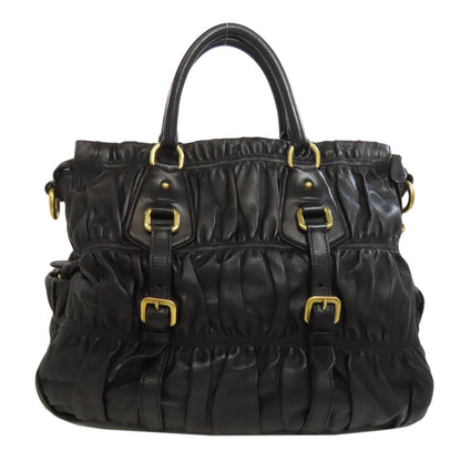 PRADA プラダ 2WAY ハンドバッグ ラムスキン レディース 中古