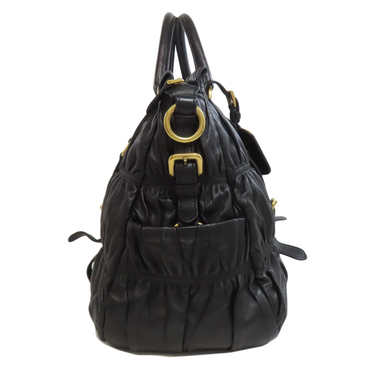 PRADA プラダ 2WAY ハンドバッグ ラムスキン レディース 中古