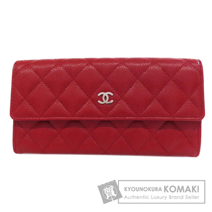 CHANEL シャネル ココマーク マトラッセ シルバー金具 長財布（小銭入れあり） グレインド カーフスキン レディース 中古