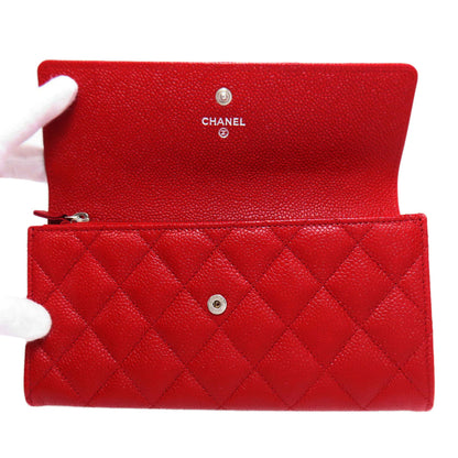 CHANEL シャネル ココマーク マトラッセ シルバー金具 長財布（小銭入れあり） グレインド カーフスキン レディース 中古