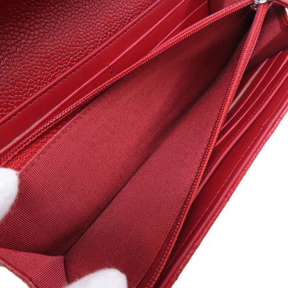 CHANEL シャネル ココマーク マトラッセ シルバー金具 長財布（小銭入れあり） グレインド カーフスキン レディース 中古