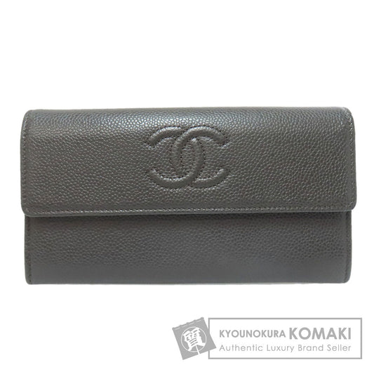CHANEL シャネル ココマーク 長財布（小銭入れあり） グレインド カーフスキン レディース 中古
