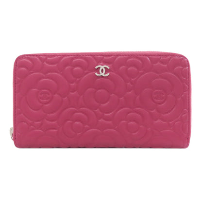 CHANEL シャネル カメリア ココマーク シルバー金具 長財布（小銭入れあり） カーフ レディース 中古