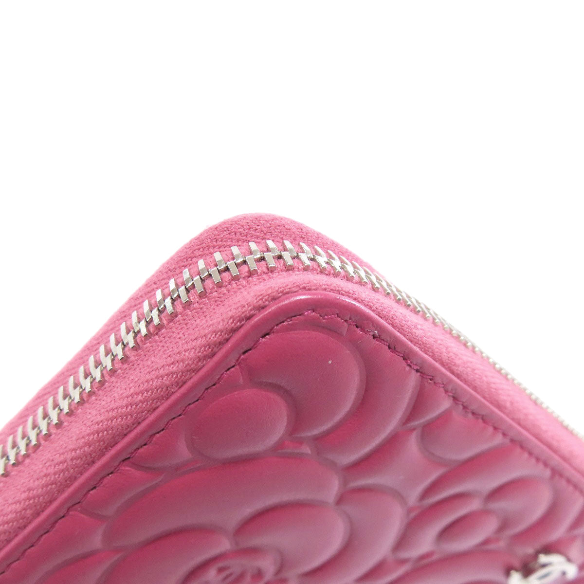 CHANEL シャネル カメリア ココマーク シルバー金具 長財布（小銭入れあり） カーフ レディース 中古