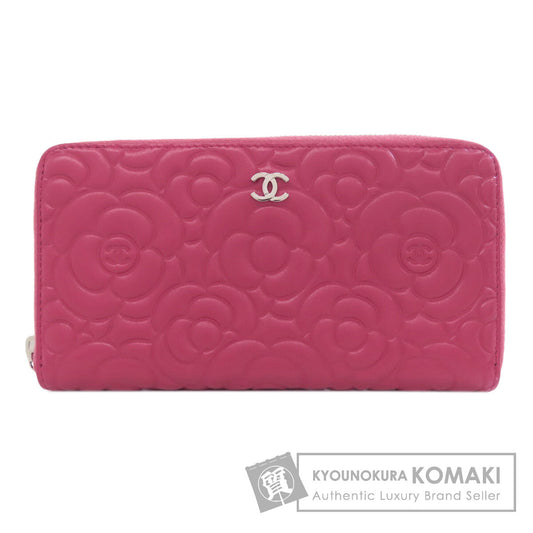 CHANEL シャネル カメリア ココマーク シルバー金具 長財布（小銭入れあり） カーフ レディース 中古