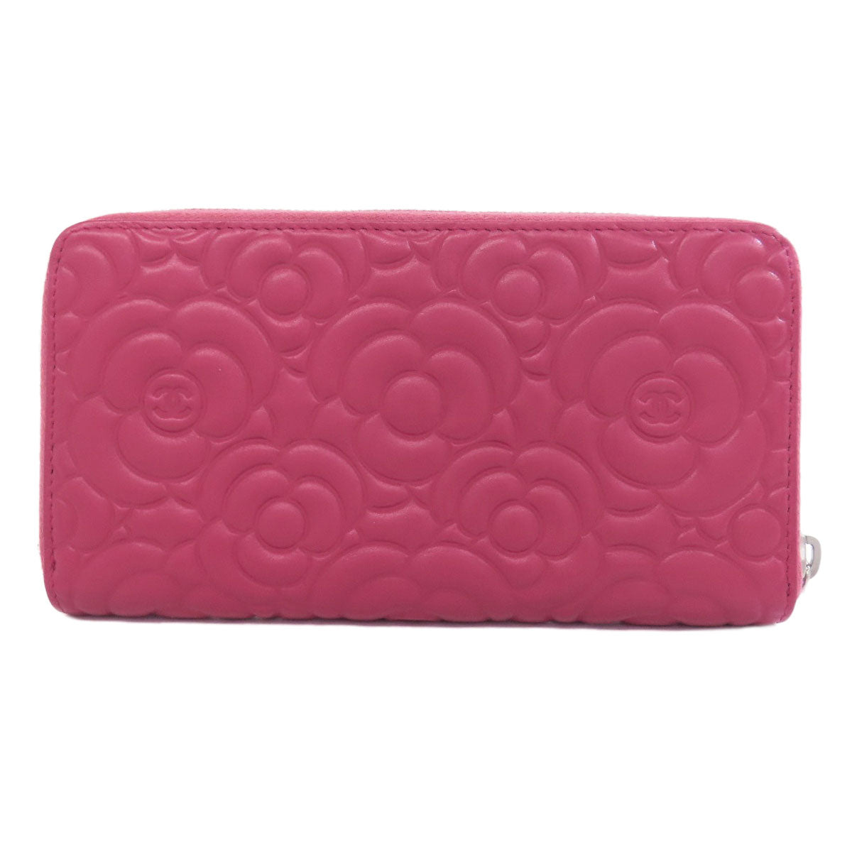 CHANEL シャネル カメリア ココマーク シルバー金具 長財布（小銭入れあり） カーフ レディース 中古