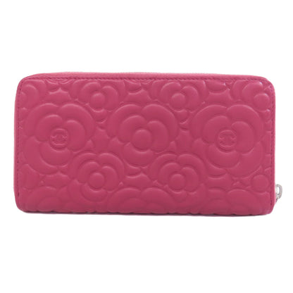 CHANEL シャネル カメリア ココマーク シルバー金具 長財布（小銭入れあり） カーフ レディース 中古