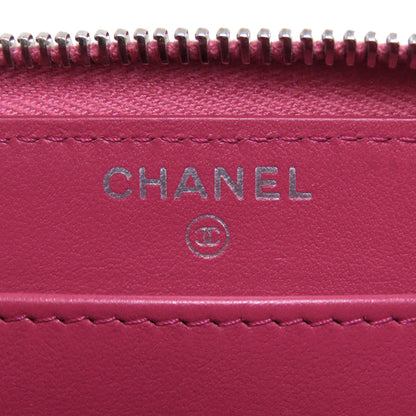 CHANEL シャネル カメリア ココマーク シルバー金具 長財布（小銭入れあり） カーフ レディース 中古