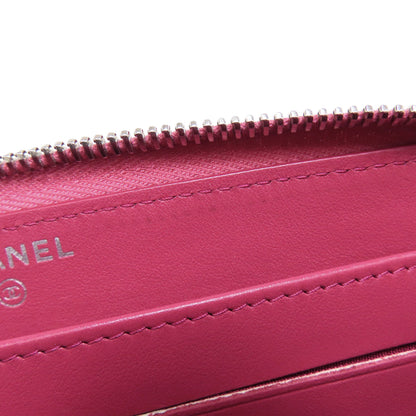 CHANEL シャネル カメリア ココマーク シルバー金具 長財布（小銭入れあり） カーフ レディース 中古