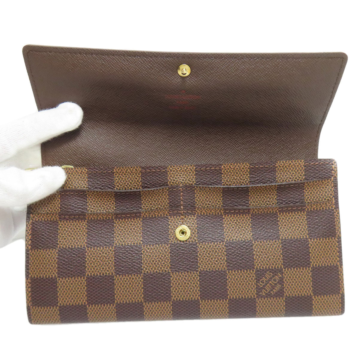 LOUIS VUITTON ルイヴィトン N61734 ポルトフォイユ・サラ 旧 長財布（小銭入れあり） ダミエキャンバス レディース 中古