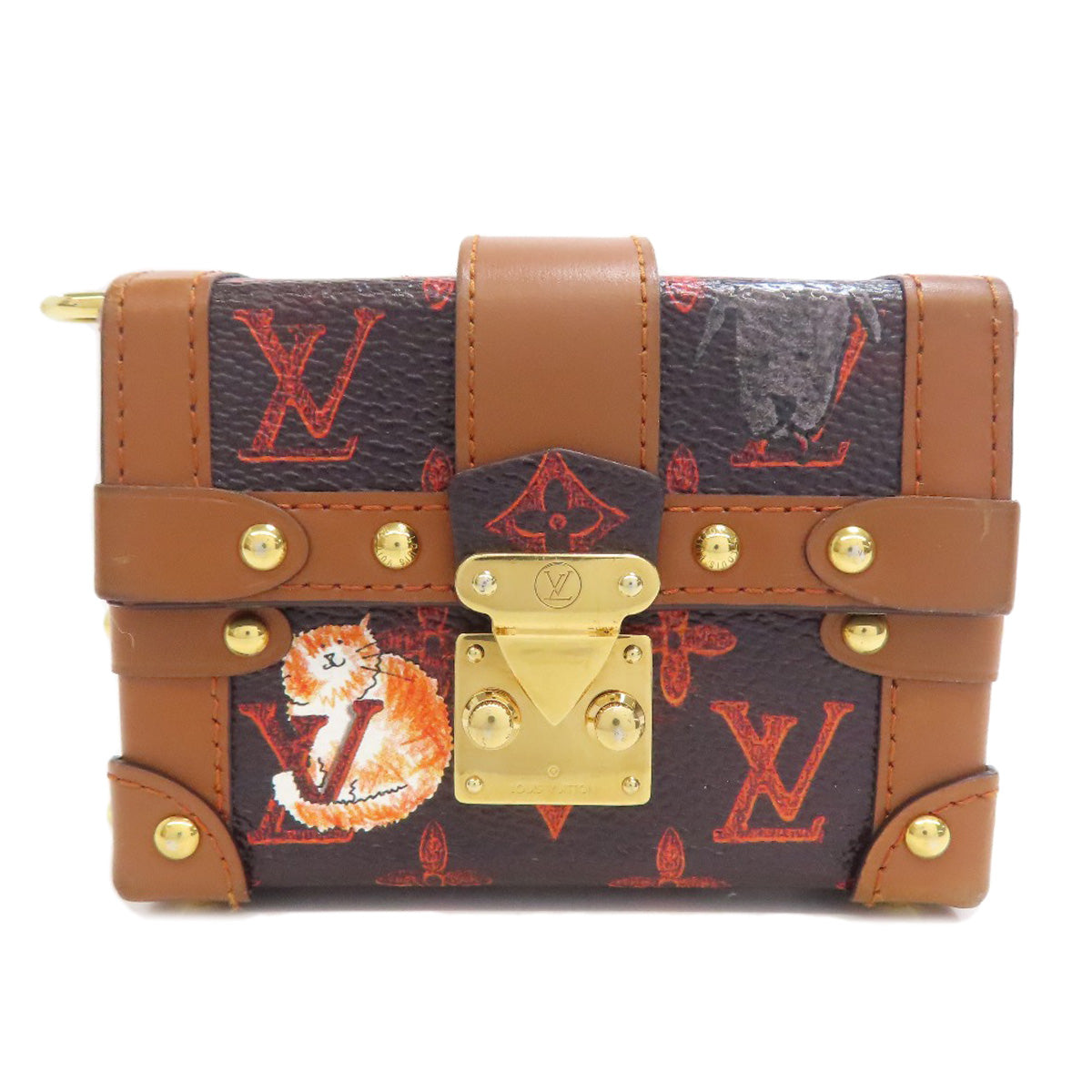 LOUIS VUITTON ルイヴィトン M63892 エッセンシャル トランク キャットグラム アクセサリーポーチ モノグラムキャンバス レディース 中古