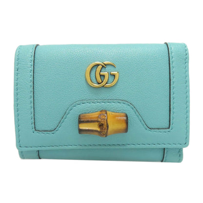 GUCCI グッチ 658633 ダイアナ バンブー コンパクトウォレット 二つ折り財布（小銭入れあり） カーフ レディース 中古