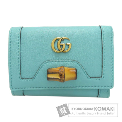 GUCCI グッチ 658633 ダイアナ バンブー コンパクトウォレット 二つ折り財布（小銭入れあり） カーフ レディース 中古