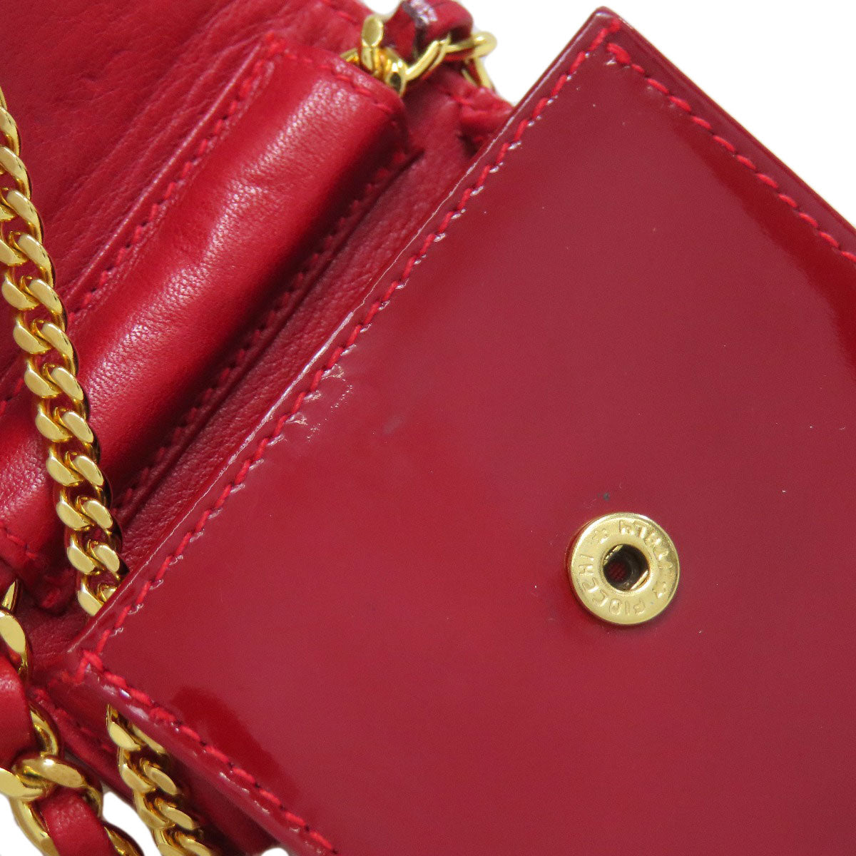 CHANEL シャネル ココマーク チェーンショルダー アクセサリーポーチ エナメル レディース 中古