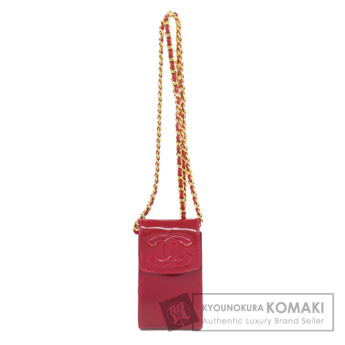 CHANEL シャネル ココマーク チェーンショルダー アクセサリーポーチ エナメル レディース 中古