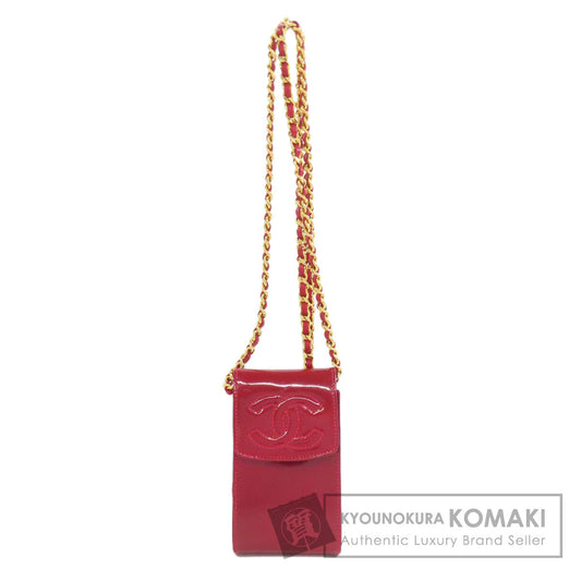 CHANEL シャネル ココマーク チェーンショルダー アクセサリーポーチ エナメル レディース 中古