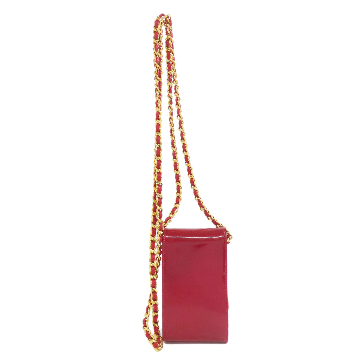 CHANEL シャネル ココマーク チェーンショルダー アクセサリーポーチ エナメル レディース 中古